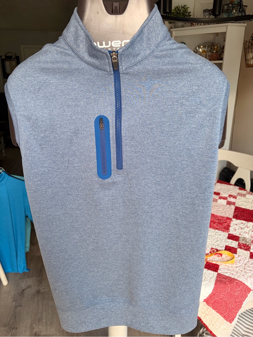 johnnie-O Light Blue Men's Half-Zip Performance Sweater